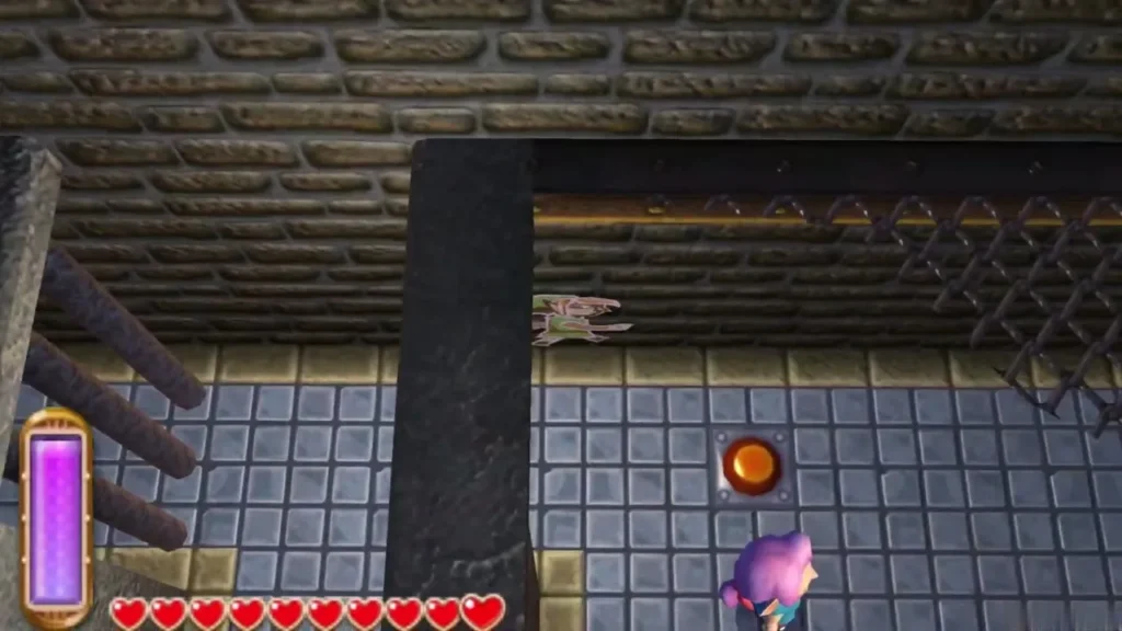 Orange floor switch inside the bottom-right B2 cell with a Thief Girl nearby Orange floor switch inside the bottom-right B2 cell with a Thief Girl nearby