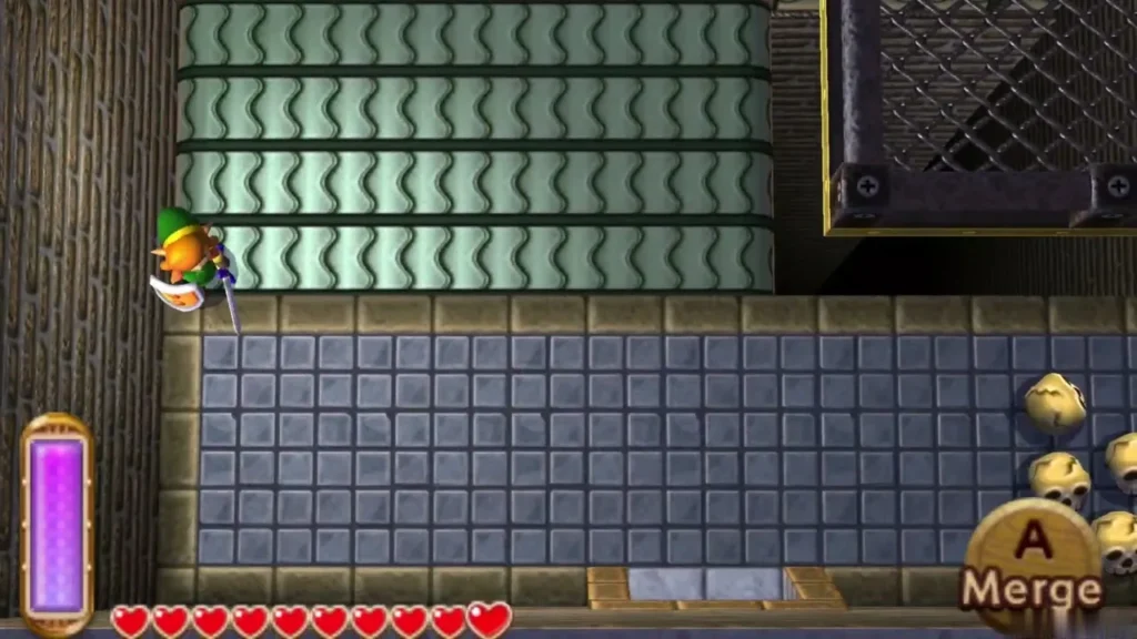 Link merging into the wall at the end of a green conveyor belt in B2 Link merging into the wall at the end of a green conveyor belt in B2