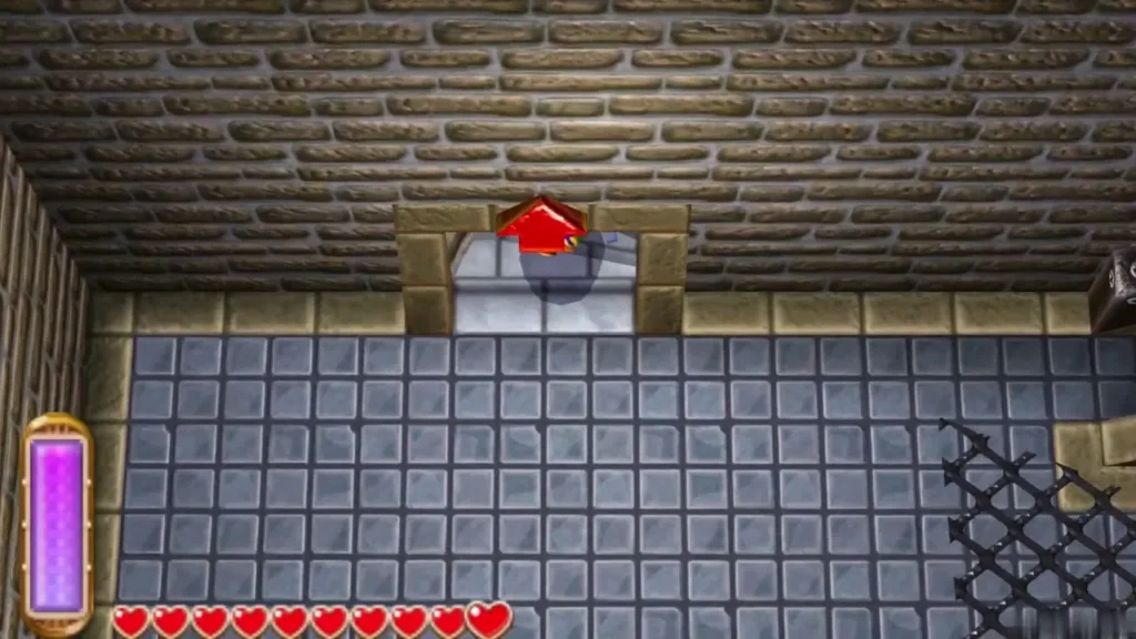 A red crystal switch set in the wall of the room left of the entrance hall A red crystal switch set in the wall of the room left of the entrance hall