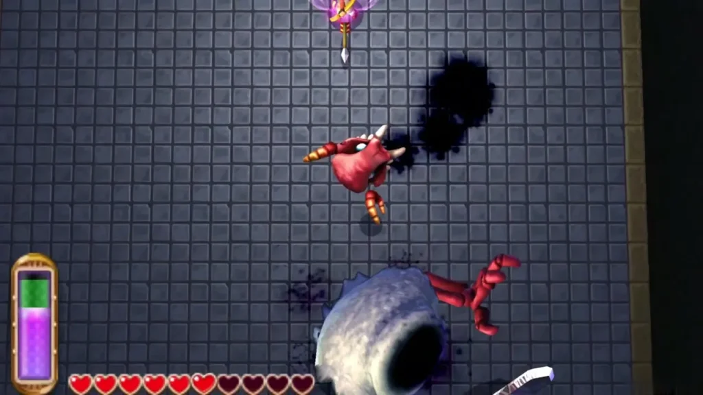 Stalblind's split-off head floating across the room, trailing dark smoke, with the body below Stalblind's split-off head floating across the room, trailing dark smoke, with the body below
