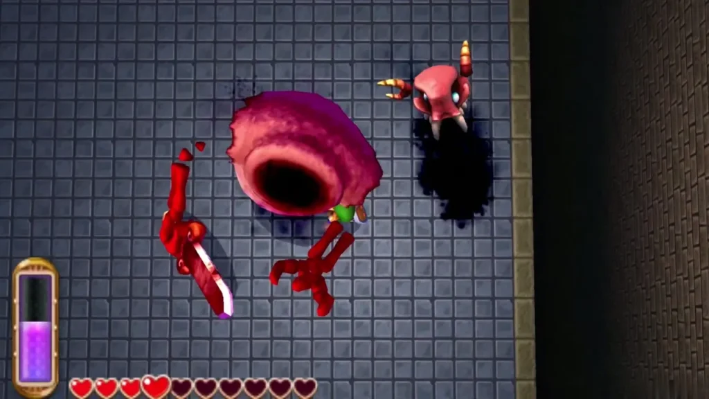 Stalblind's body with its blades raised, the detached head floating to one side Stalblind's body with its blades raised, the detached head floating to one side