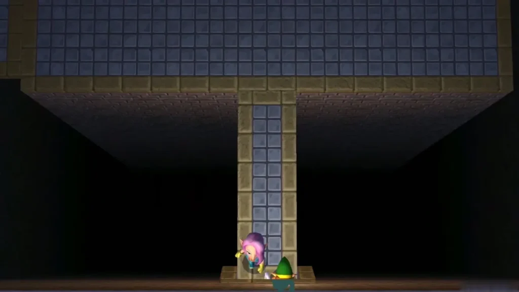 Thief Girl and Link walking together through the hideout exit door Thief Girl and Link walking together through the hideout exit door