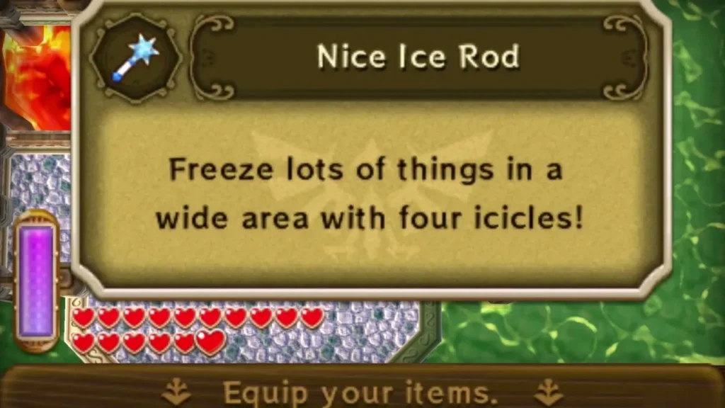 Nice Ice Rod box announces the upgrade to four icicles beside the lava platform Nice Ice Rod box announces the upgrade to four icicles beside the lava platform