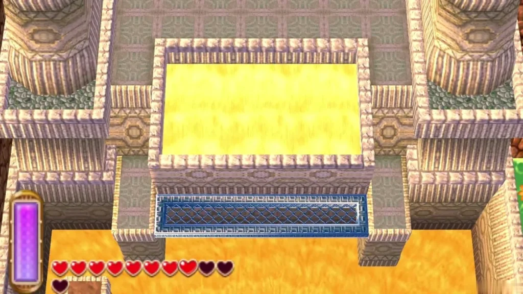 Sand-filled chamber with a blue grate inside the Desert Palace Sand-filled chamber with a blue grate inside the Desert Palace