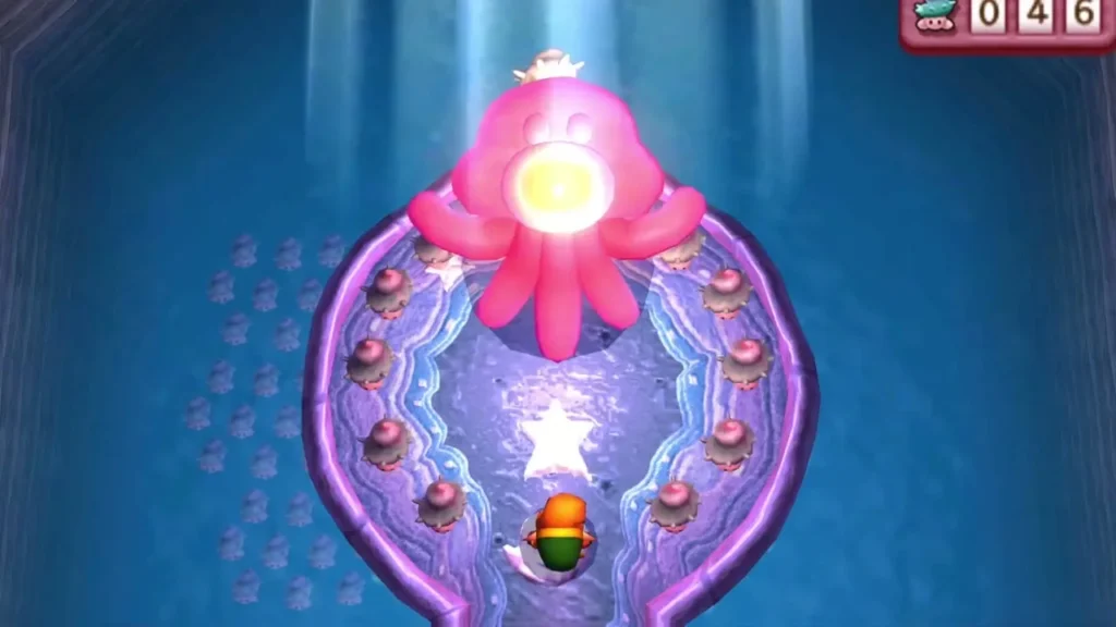 Mother Maiamai glowing at the end of her cave by Lake Hylia Mother Maiamai glowing at the end of her cave by Lake Hylia