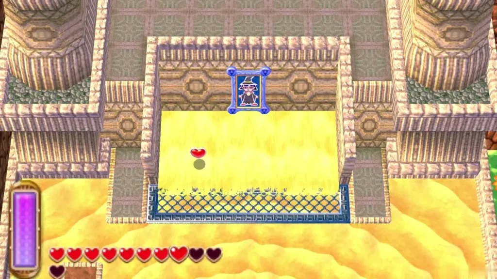 The north alcove drained of sand, with the Irene painting above and a heart on the floor The north alcove drained of sand, with the Irene painting above and a heart on the floor