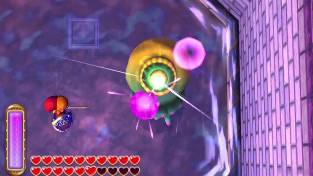 Arrghus firing pink lasers from its central eye Arrghus firing pink lasers from its central eye