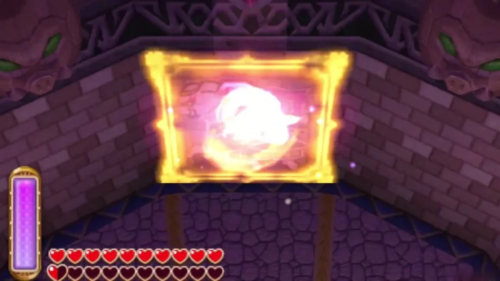 A bright golden flash inside a framed painting on the wall A bright golden flash inside a framed painting on the wall