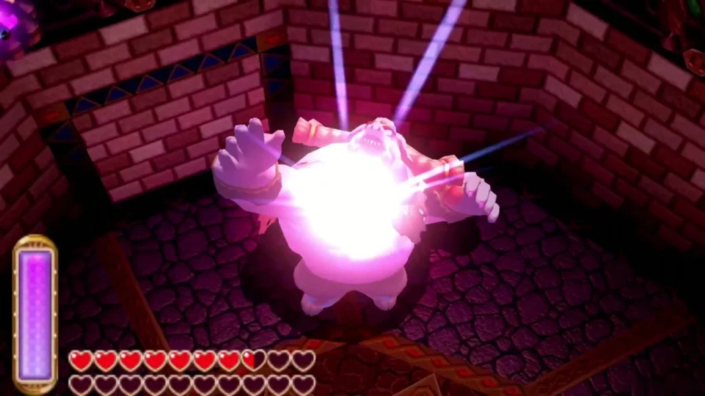 Yuga staggered in a pink burst of light after the final Light Arrow hits him from behind Yuga staggered in a pink burst of light after the final Light Arrow hits him from behind