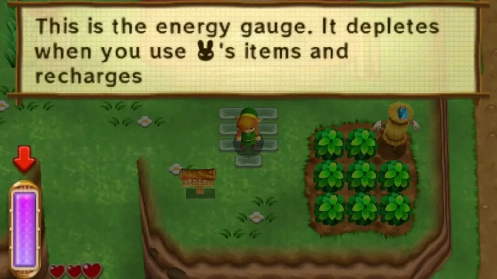 Tutorial box naming the purple energy gauge on the left side of the screen Tutorial box naming the purple energy gauge on the left side of the screen