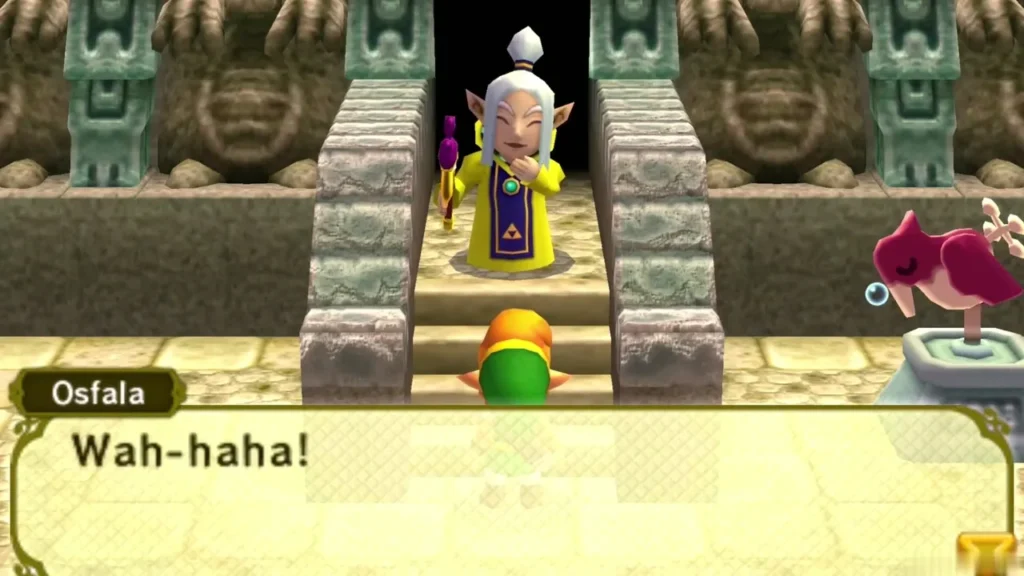 Osfala laughing with a Wah-haha at the top of the palace stairs Osfala laughing with a Wah-haha at the top of the palace stairs