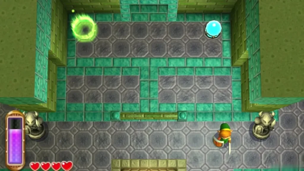 Tiled Eastern Palace room with a green warp circle in the top-left corner Tiled Eastern Palace room with a green warp circle in the top-left corner