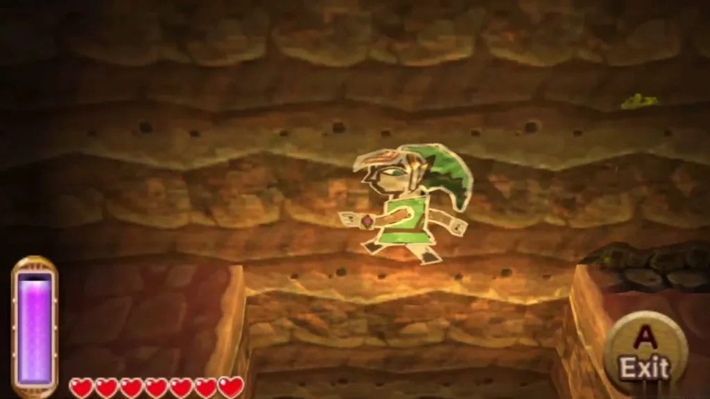 Link merged into the cave wall as a painting Link merged into the cave wall as a painting