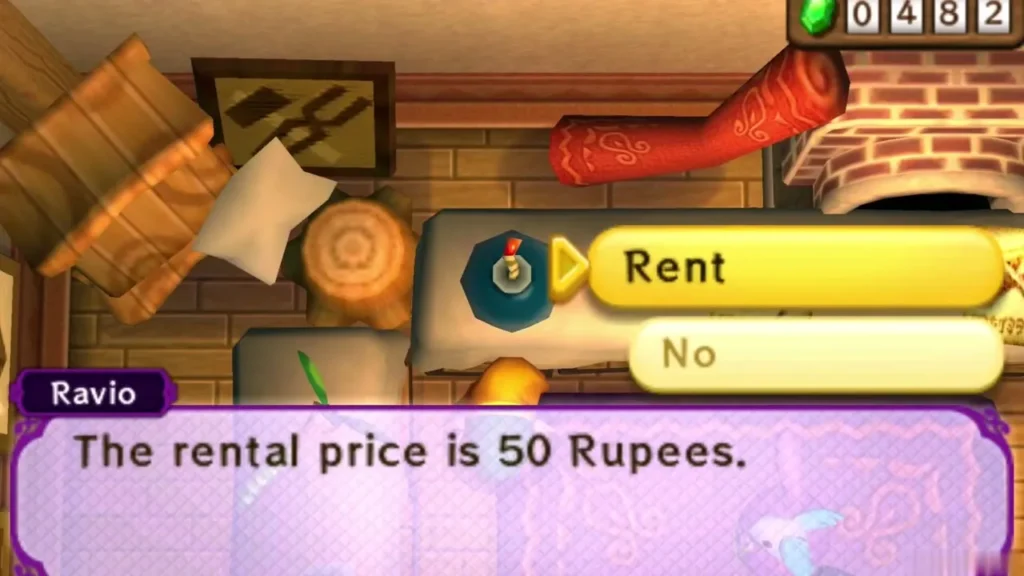Ravio quotes a 50-Rupee rental price for the Bombs Ravio quotes a 50-Rupee rental price for the Bombs