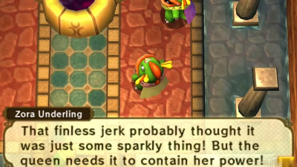 A Zora underling beside Oren's pool blaming the Shady Guy A Zora underling beside Oren's pool blaming the Shady Guy