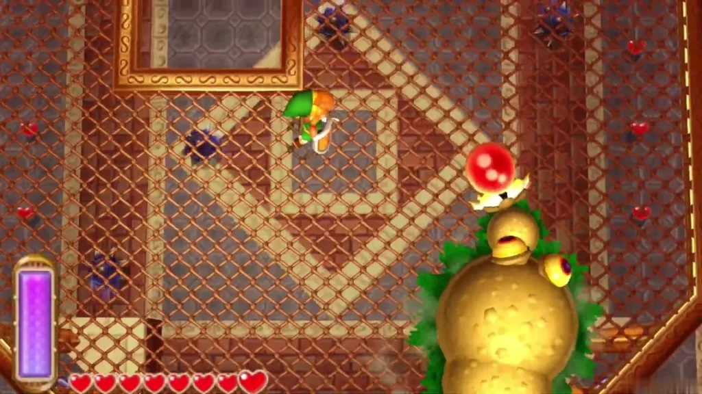 Link beside the red orb on the tip of Moldorm's tail Link beside the red orb on the tip of Moldorm's tail