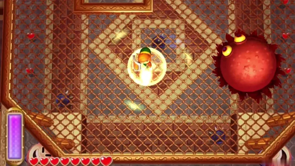 Link near Moldorm after its body turns red Link near Moldorm after its body turns red