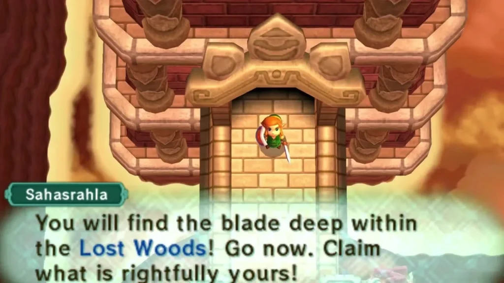 Sahasrahla at the Sanctuary sending Link to the blade deep within the Lost Woods Sahasrahla at the Sanctuary sending Link to the blade deep within the Lost Woods