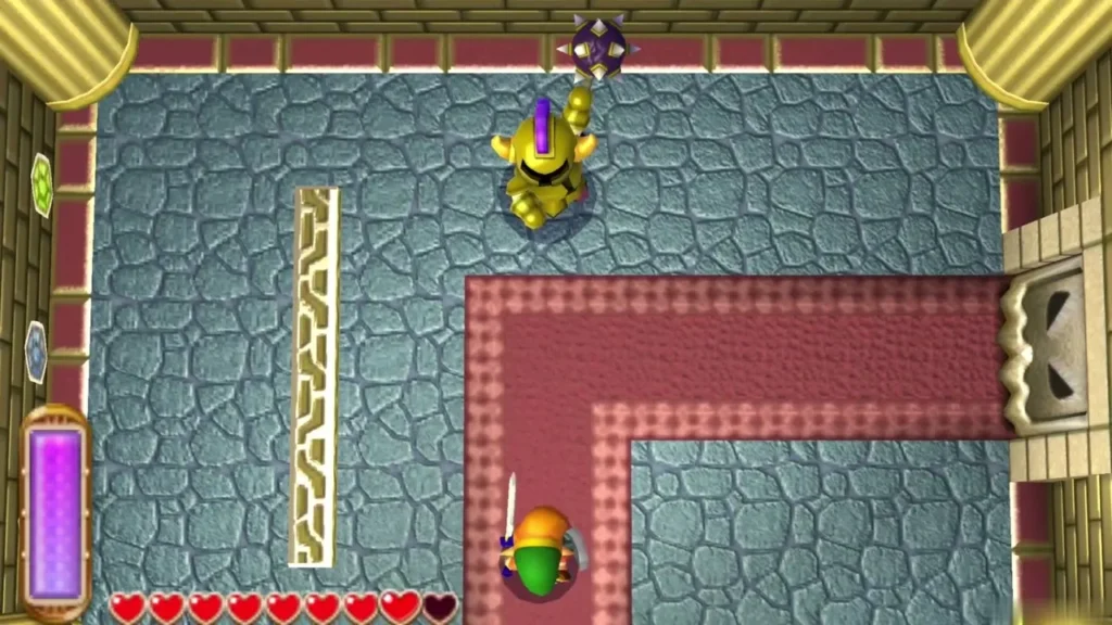 Gold Ball and Chain Soldier swinging his chained ball above the red carpet