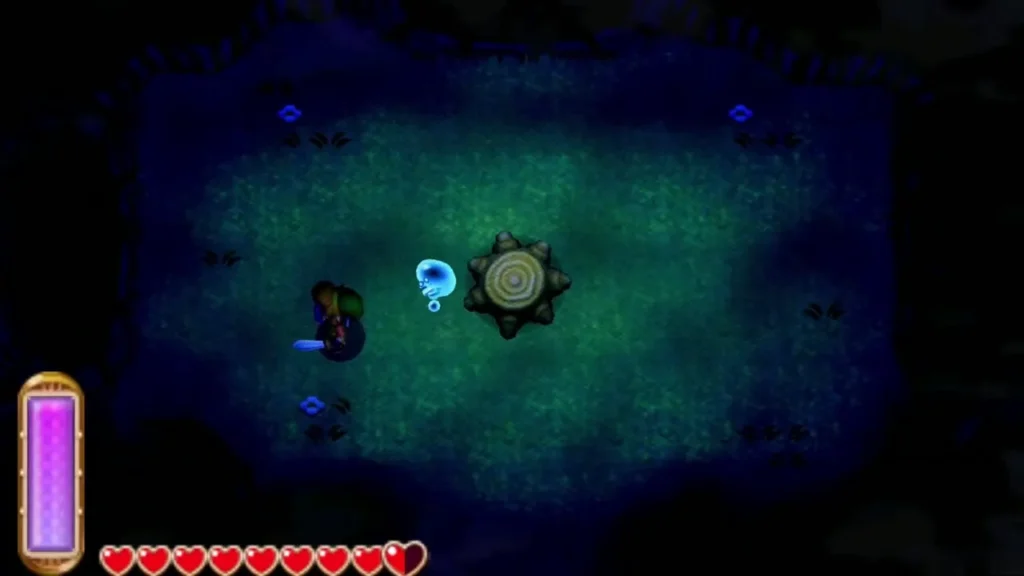 Hint Ghost hovering in a dark blue Lost Woods clearing