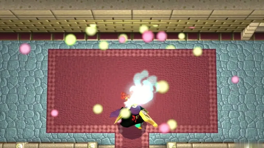 Yuga vanishing in a burst of smoke and sparkles in the throne room
