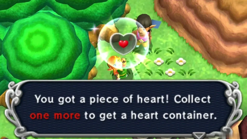 Link holds up the Piece of Heart box after winning the second race