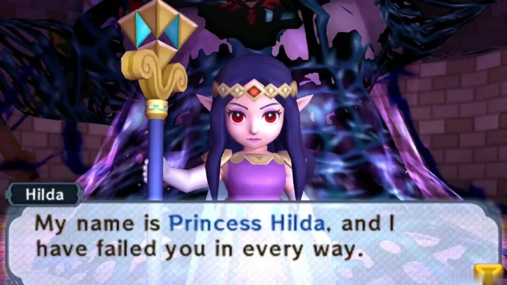 Princess Hilda admits she has failed Link, with Yuga Ganon looming behind her