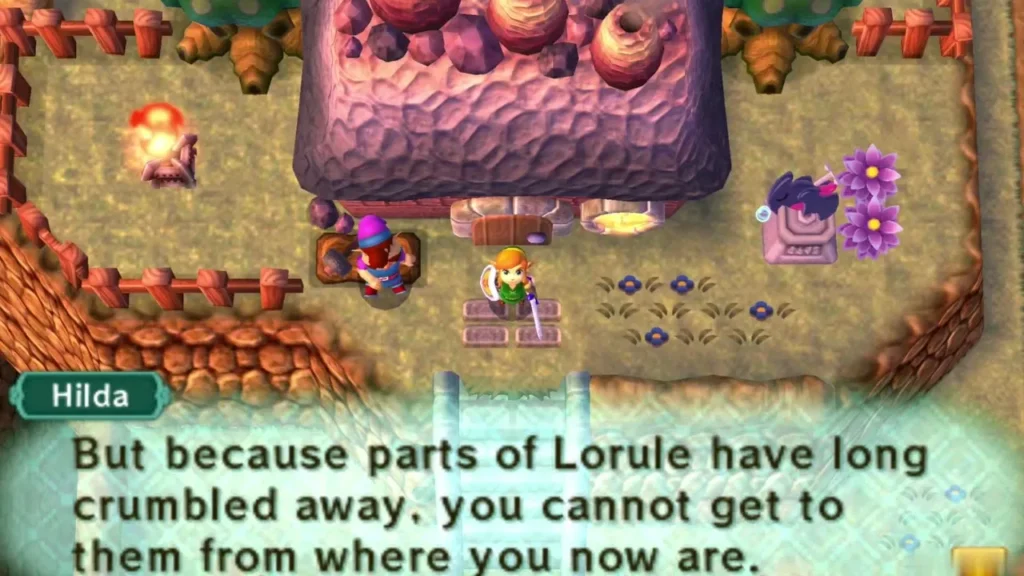 Hilda says long-crumbled areas of Lorule stop Link reaching the Sages from where he stands