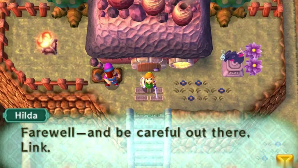 Hilda bids Link farewell and tells him to be careful out there