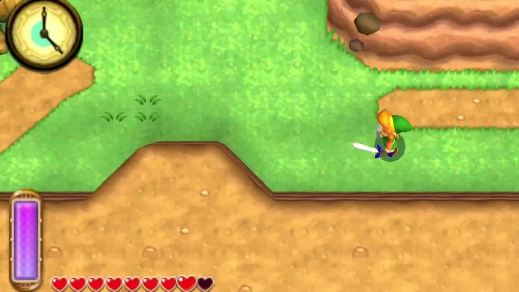 Link running along the intermediate race course with the timer clock in view