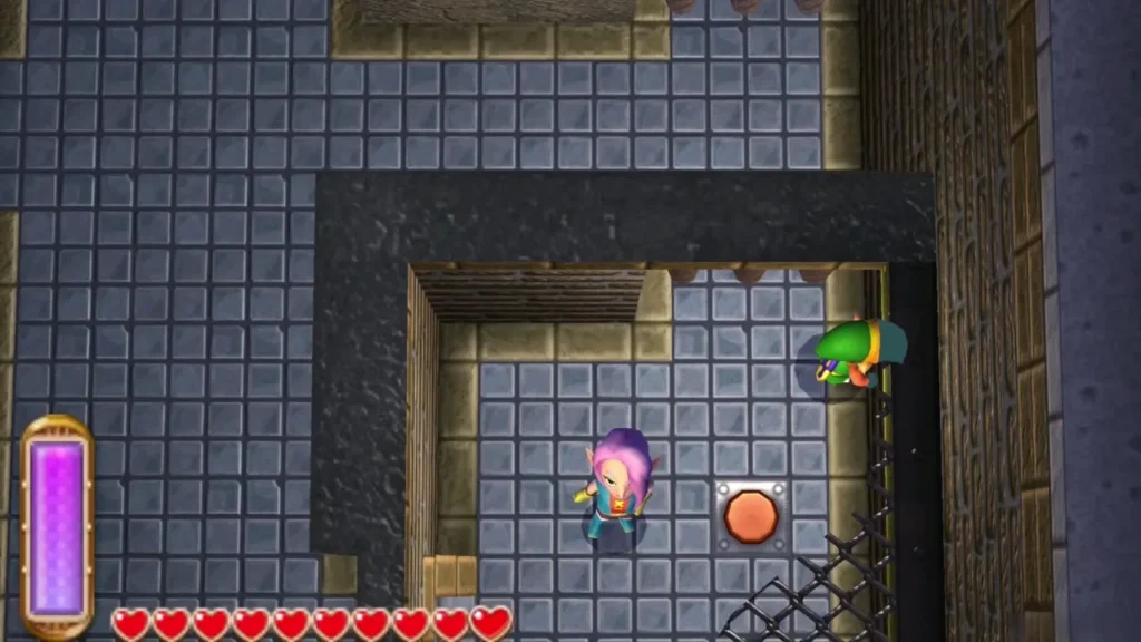 Thief Girl follows Link through the Thieves' Hideout after she is freed