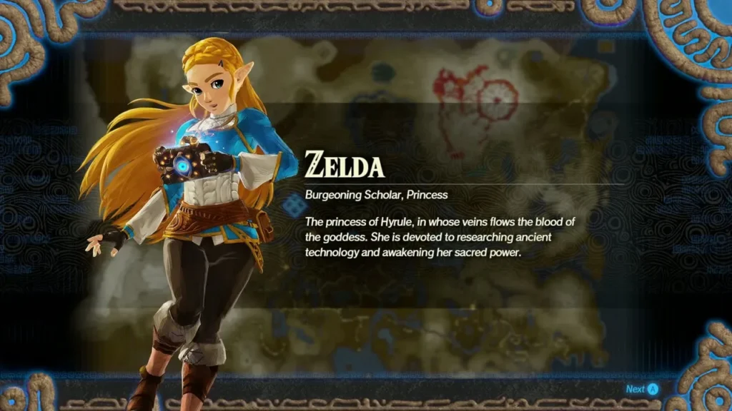 Zelda's name card, Burgeoning Scholar, Princess, appears after the Road to the Ancient Lab battle