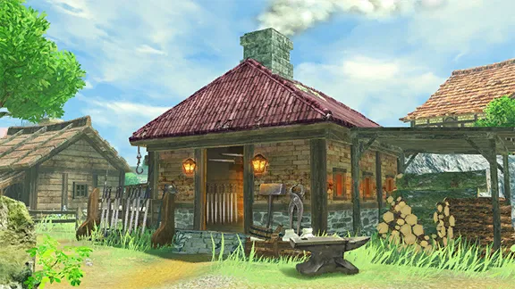 Official artwork of the Hylian Blacksmith Guild, a stone and timber forge with an anvil and a chimney out front Official artwork of the Hylian Blacksmith Guild, a stone and timber forge with an anvil and a chimney out front