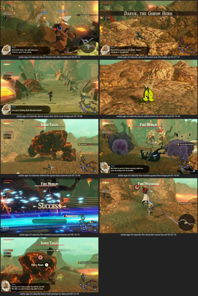A Goron Captain warns Daruk that monsters are attacking at the foot of Death Mountain A Goron Captain warns Daruk that monsters are attacking at the foot of Death Mountain