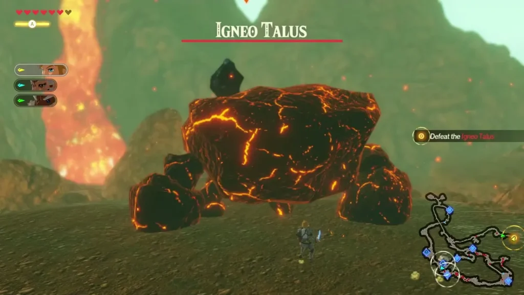 A second Igneo Talus with the Defeat the Igneo Talus objective near the summit A second Igneo Talus with the Defeat the Igneo Talus objective near the summit
