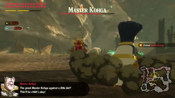 Master Kohga taunts the heroes that fighting a little kid will be child's play Master Kohga taunts the heroes that fighting a little kid will be child's play