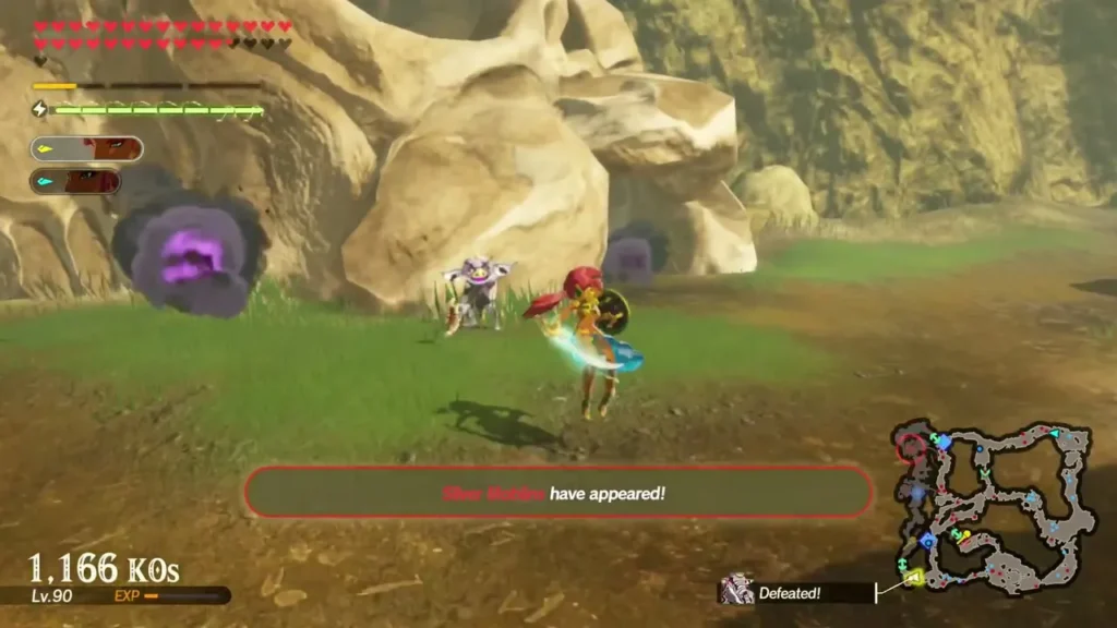 A Silver Moblin has appeared message as Urbosa turns to meet the new enemies A Silver Moblin has appeared message as Urbosa turns to meet the new enemies