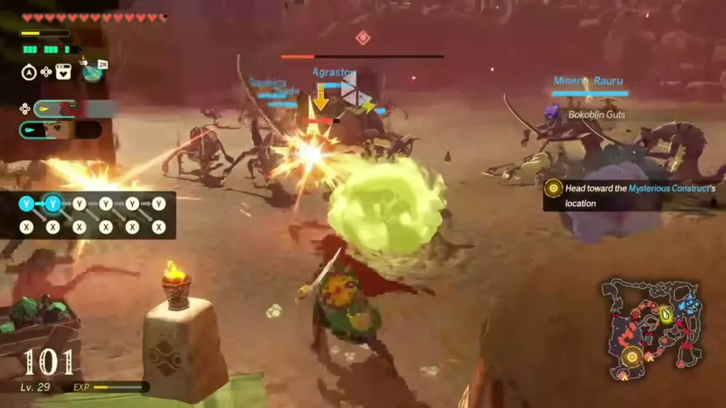 Ardi swings her sword at monsters beside Agraston Ardi swings her sword at monsters beside Agraston