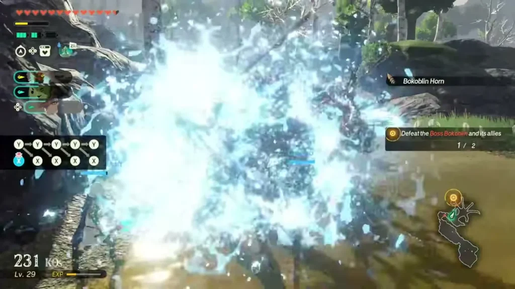 Cadlan unleashes a burst of water on a Boss Bokoblin camp Cadlan unleashes a burst of water on a Boss Bokoblin camp
