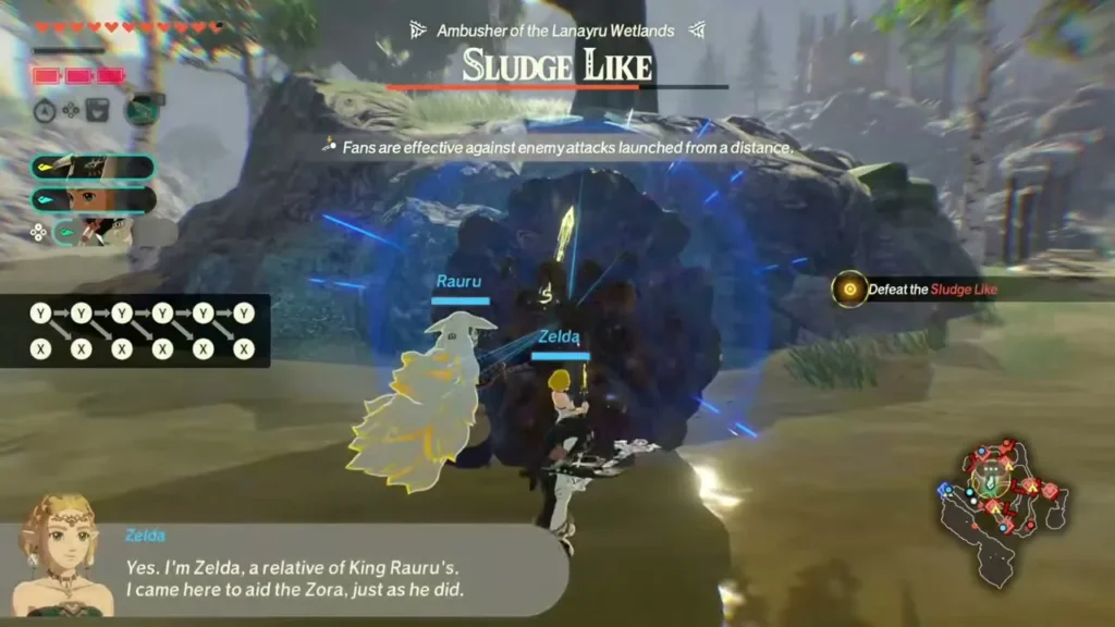 Qia, Zelda and Rauru strike a Sludge Like together Qia, Zelda and Rauru strike a Sludge Like together