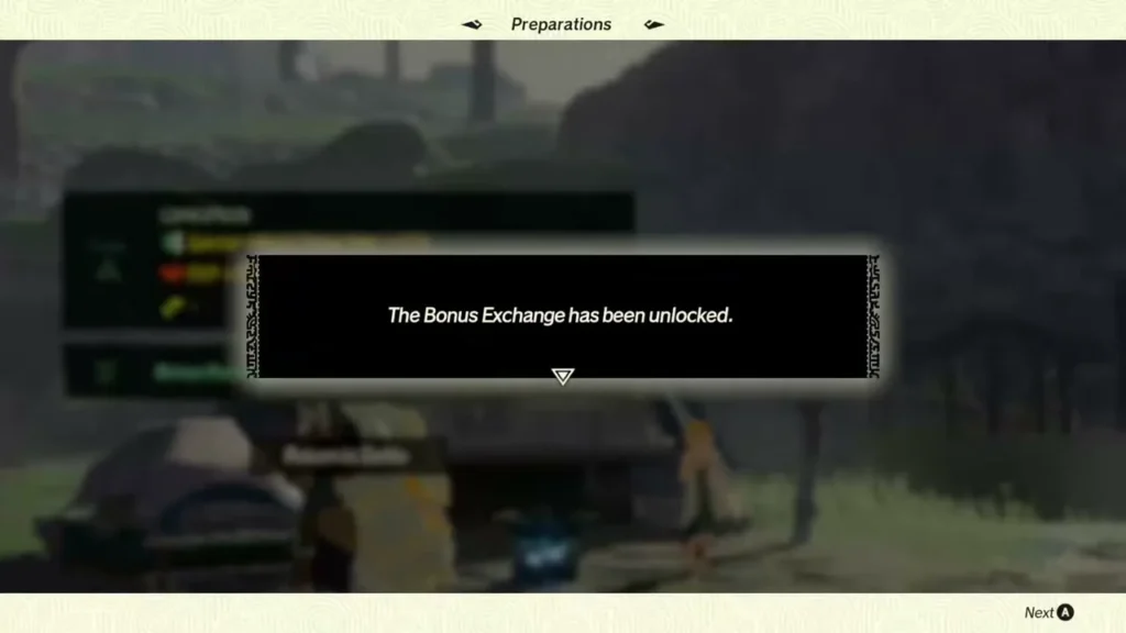 The message says the Bonus Exchange has been unlocked at the camp The message says the Bonus Exchange has been unlocked at the camp