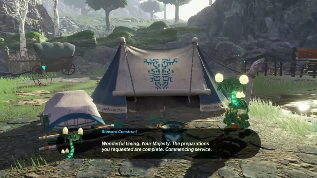 A Steward Construct announces the preparations are complete at the camp A Steward Construct announces the preparations are complete at the camp