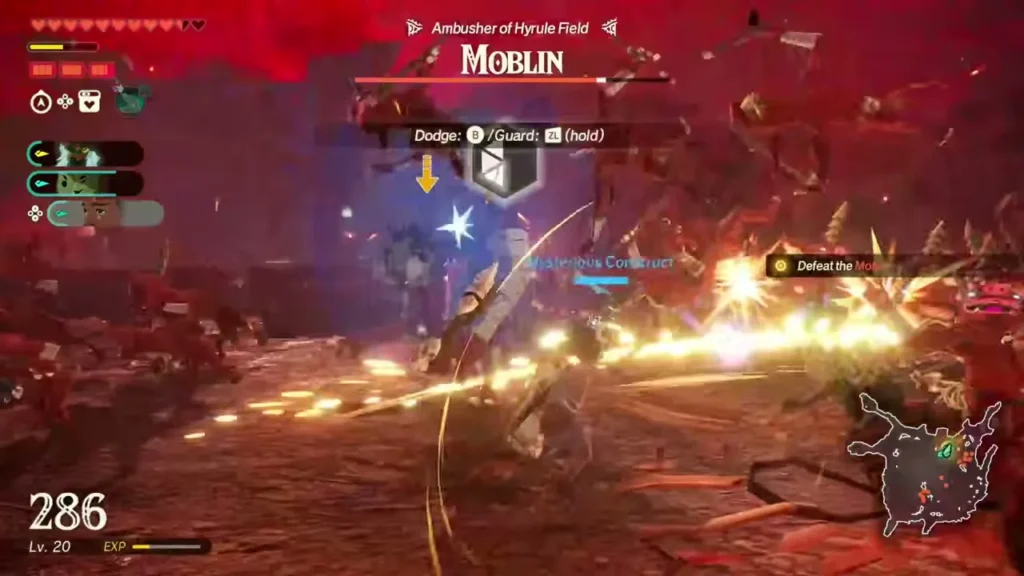 A warrior duels a Moblin, Ambusher of Hyrule Field, with a Mysterious Construct at his side A warrior duels a Moblin, Ambusher of Hyrule Field, with a Mysterious Construct at his side