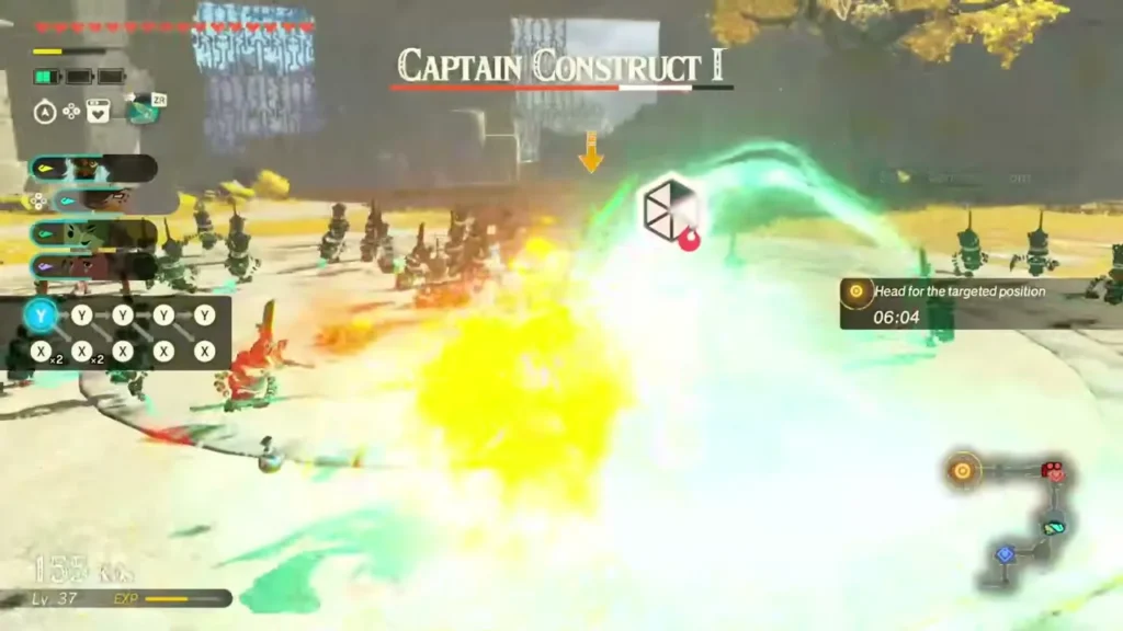A warrior blasts Captain Construct I on a Sky Island in one of the early challenges A warrior blasts Captain Construct I on a Sky Island in one of the early challenges