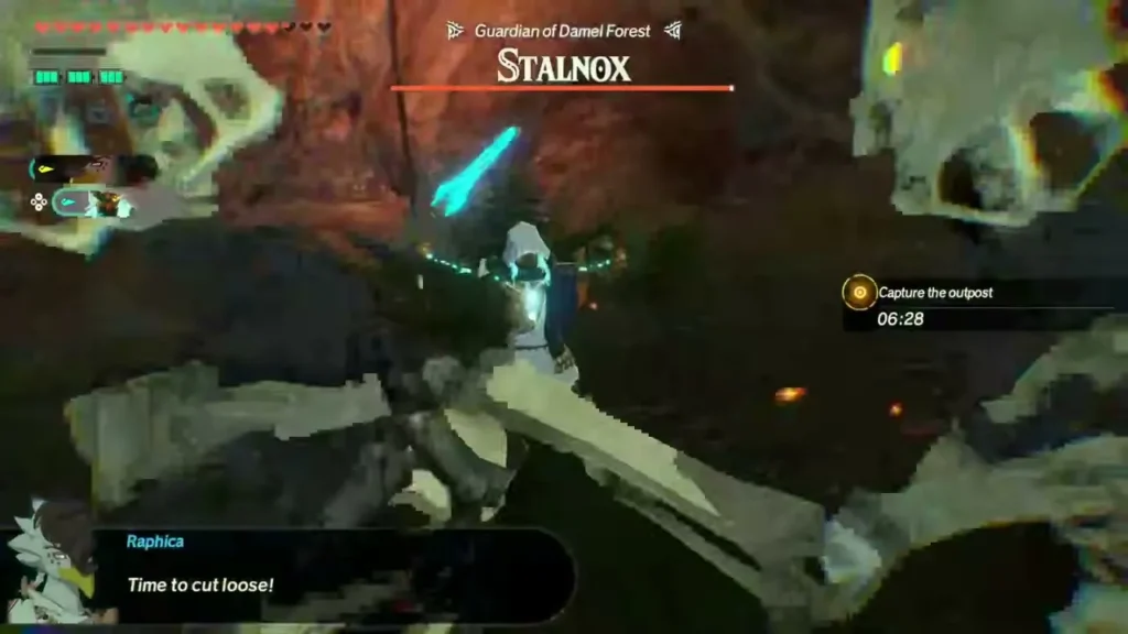 Raphica calls out to cut loose as a warrior faces a Stalnox in Damel Forest Raphica calls out to cut loose as a warrior faces a Stalnox in Damel Forest