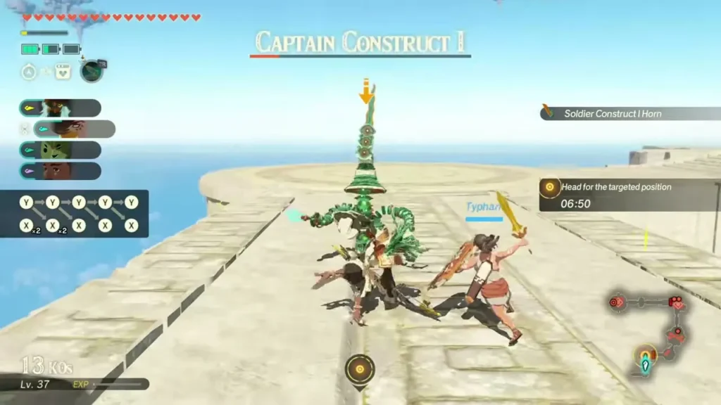 Typhan and allies fight Captain Construct I on a floating sky island Typhan and allies fight Captain Construct I on a floating sky island
