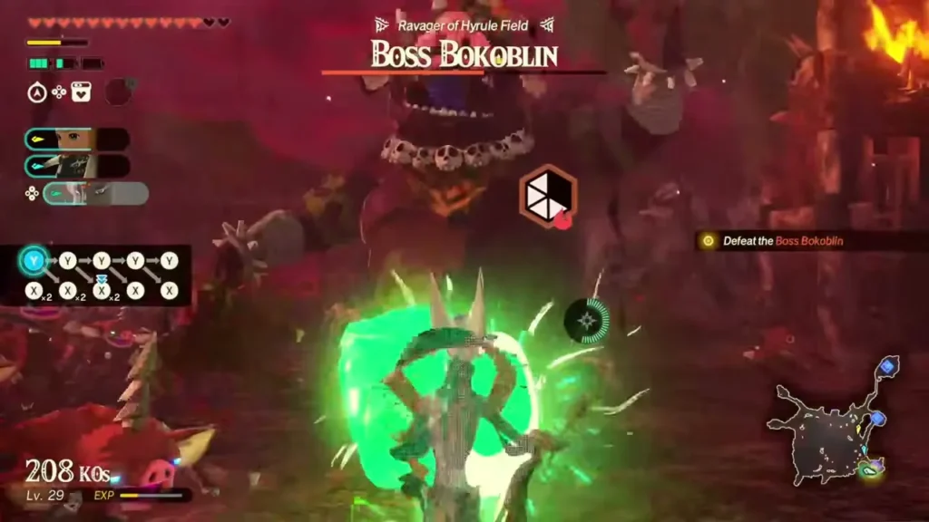 Zelda faces the Boss Bokoblin, Ravager of Hyrule Field, as outposts are attacked Zelda faces the Boss Bokoblin, Ravager of Hyrule Field, as outposts are attacked