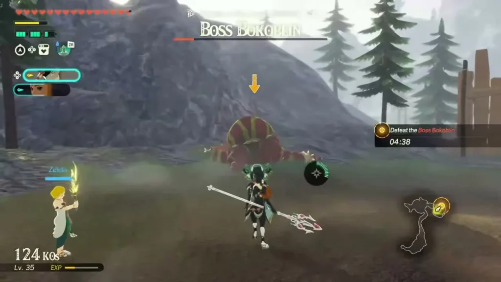 Qia and Zelda close in on the Boss Bokoblin before the clock runs out Qia and Zelda close in on the Boss Bokoblin before the clock runs out