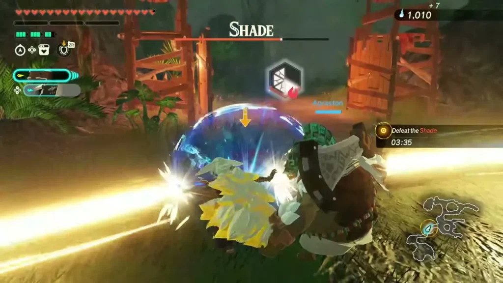Zelda and Agraston fight a Shade in Damel Forest Zelda and Agraston fight a Shade in Damel Forest