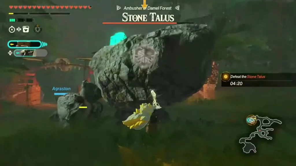 Agraston joins the fight against the Stone Talus in the forest Agraston joins the fight against the Stone Talus in the forest